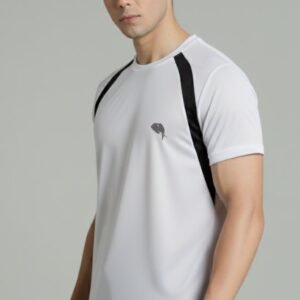 RHSO1A||WHITE BLACK|| Round Neck Half -CS