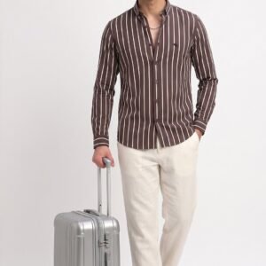 LS005|| BROWN STRIPES|| Full Sleeve Shirt